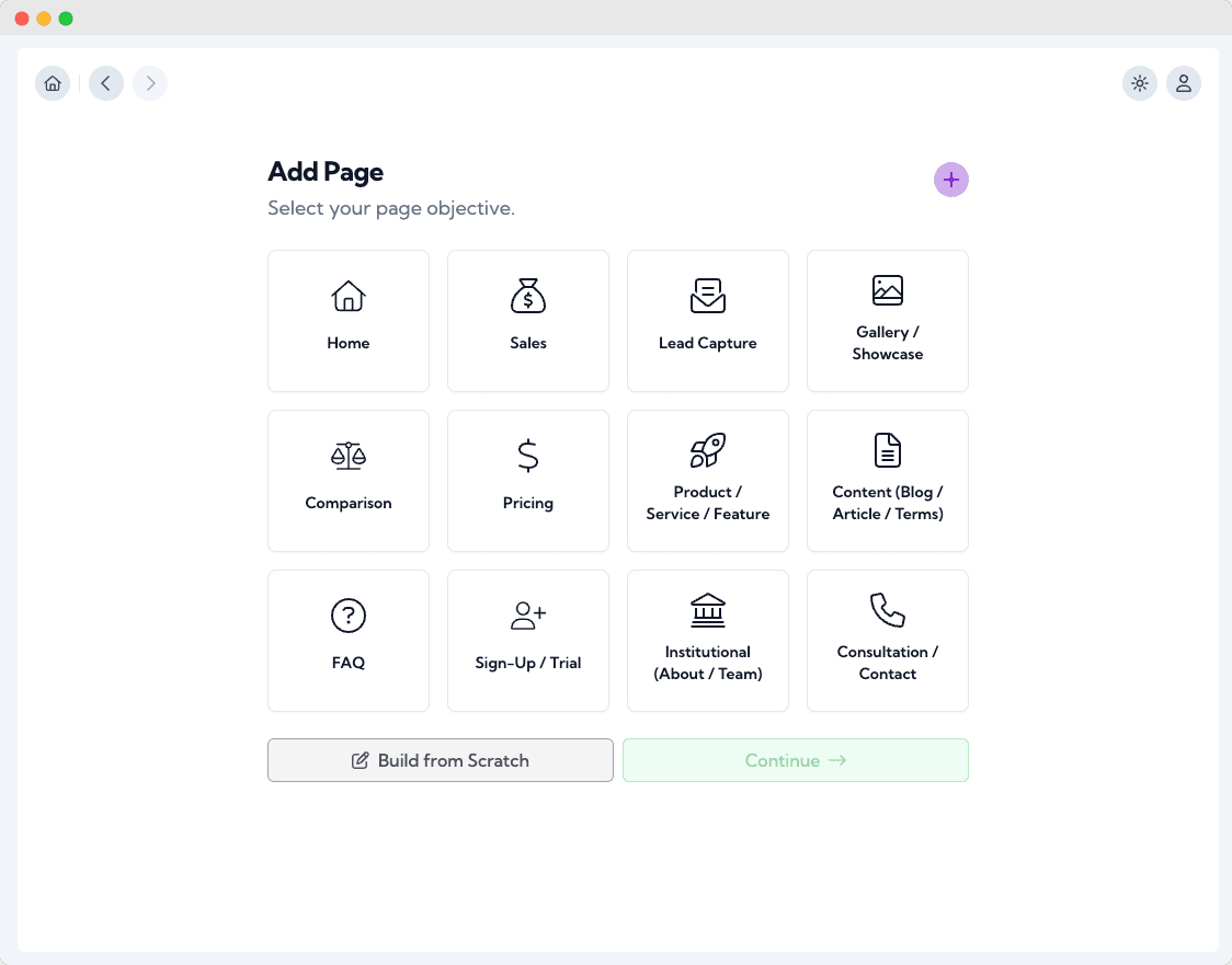 Add page no sidebar light